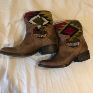Boho Cowgirl Freebird Booties Genuine Leather